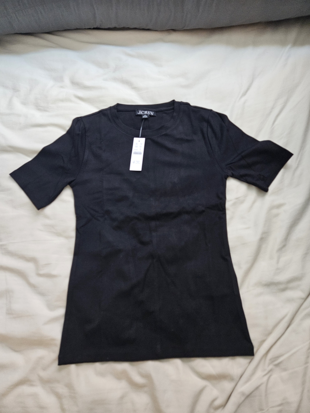 NEW NWT J. Crew Refined rib elbow-sleeve T-shirt Color: Black Size: XS